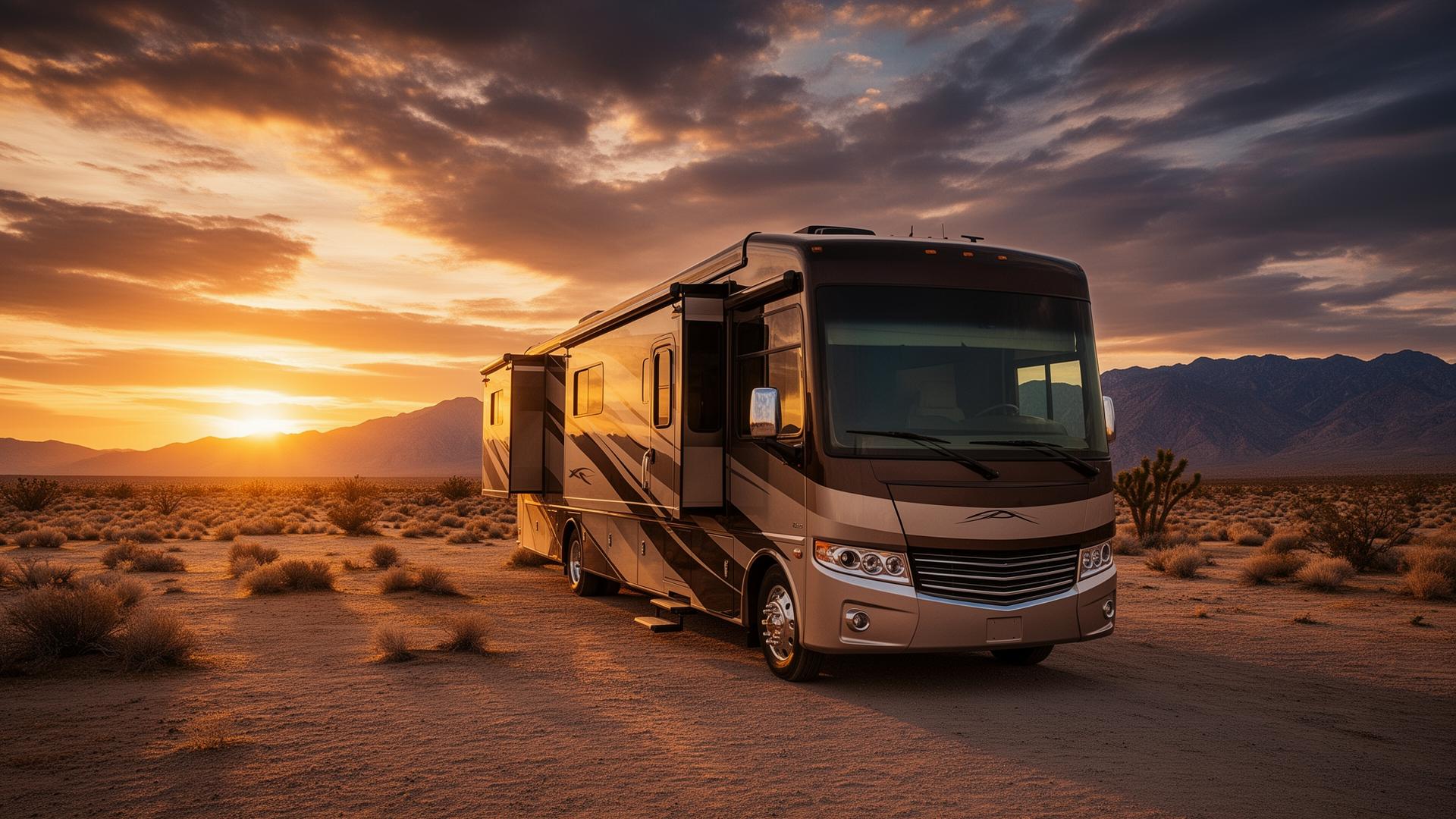RV at sunset